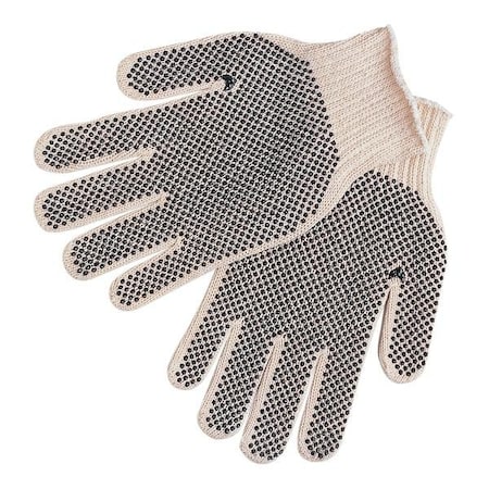 Mcr Safety Regular Weight Gloves, Large, Cotton Polyester Blend, Natural, PR 9660LM